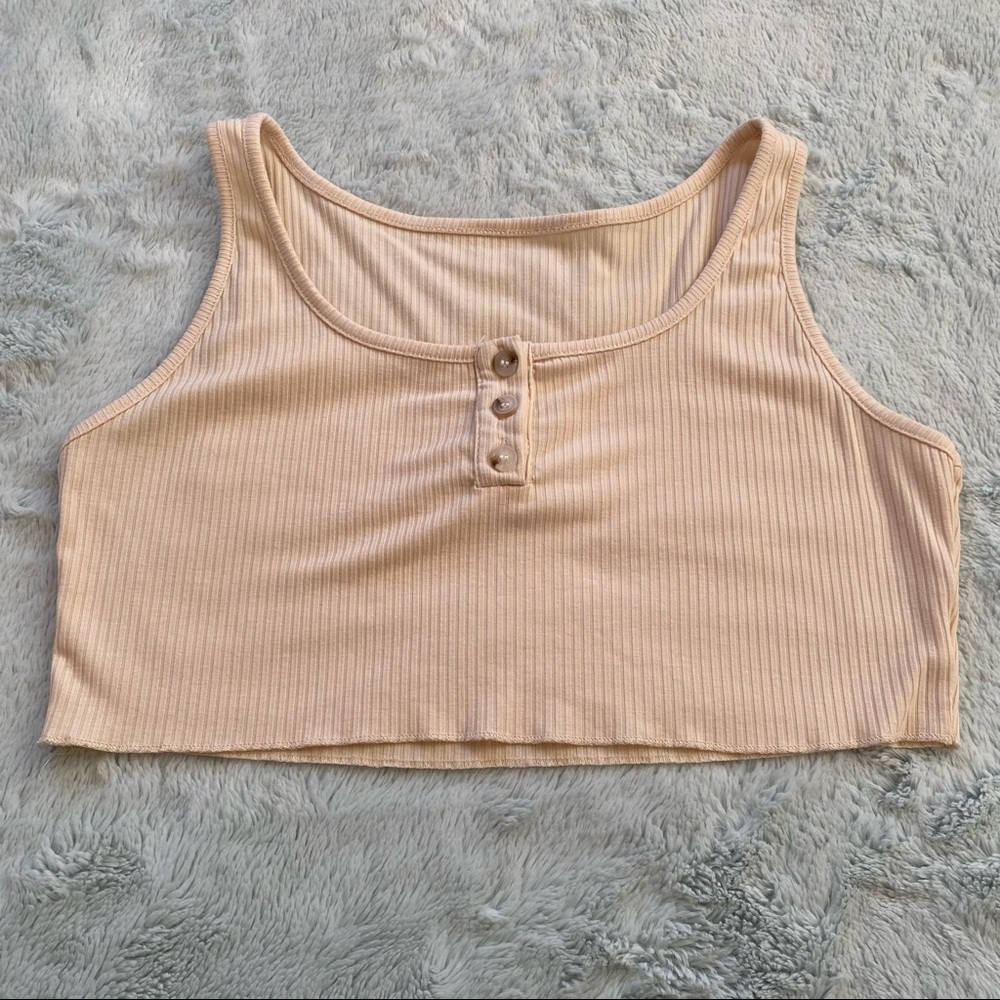 Beige Cropped Tank Top